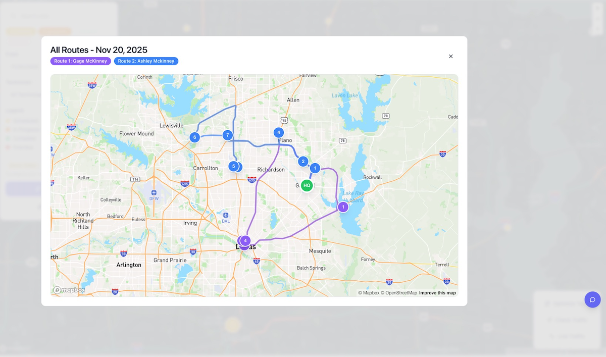 Route Optimization Screenshot
